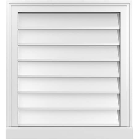 Ekena Millwork Vertical Surface Mount PVC Gable Vent w/ 2"W x 2"H , Brickmould Sill Frame, 22"W x 24"H GVPVE22X2403SN